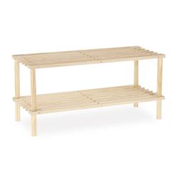 &Eacute;tag&egrave;re &agrave; chaussures ouverte &eacute;troite 93 x 30 x 60 cm pour 4 paires pratique style naturel en bois c