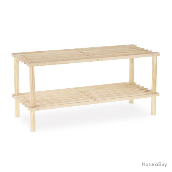 �tag�re � chaussures ouverte �troite 93 x 30 x 60 cm pour 4 paires pratique style naturel en bois c