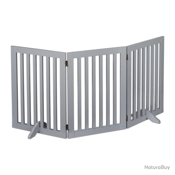 Barri�re de s�curit� r�glable pour chien 70 x 51 x 2 cm protection escalier chemin�e en MDF gris 13