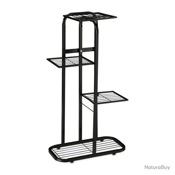 �tag�re � plantes escalier moderne 81 x 44 x 24,5 cm pour fleurs en acier poudr� noir 13_0010761