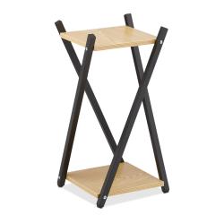 &Eacute;tag&egrave;re &agrave; plantes g&eacute;om&eacute;trique 57 x 29 x 29 cm design &eacute;l&eacute;gant int&eacute;rieur en MDF effet bois noir 13_00