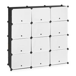 &Eacute;tag&egrave;re &agrave; chaussures modulable rangement optimal 24 compartiments 90 x 30 x 100 cm en plastique noi