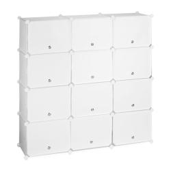 &Eacute;tag&egrave;re &agrave; chaussures modulable rangement optimal 24 compartiments 120 x 30 x 80 cm en plastique bla