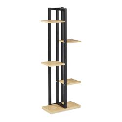 &Eacute;tag&egrave;re &agrave; plantes en m&eacute;tal int&eacute;rieur 117 x 43 x 22 cm 5 niveaux avec surfaces spacieuses style bois