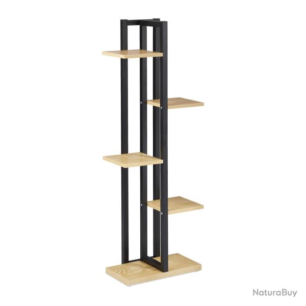 �tag�re � plantes en m�tal int�rieur 117 x 43 x 22 cm 5 niveaux avec surfaces spacieuses style bois