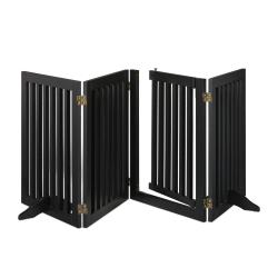 Barri&egrave;re de s&eacute;curit&eacute; pliable grise pour animaux 4 pans 80 x 60 x 50 cm en m&eacute;tal gris 13_0011460