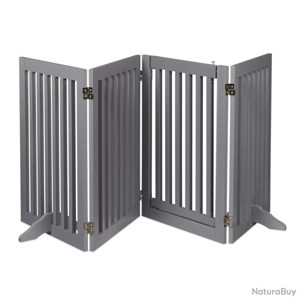Barri�re de s�curit� pliable pour animaux � 4 pans 60 x 80 x 45 cm protection optimale en m�tal gri