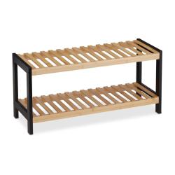 &Eacute;tag&egrave;re &agrave; chaussures moderne pour couloir entr&eacute;e 93 x 60 x 30 cm acc&egrave;s facile design bicolore en ba