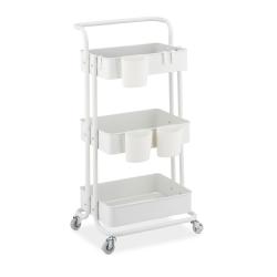 Desserte &agrave; roulettes pratique 3 niveaux d&eacute;coration cuisine rangement polyvalent 80 x 40 x 80 cm en