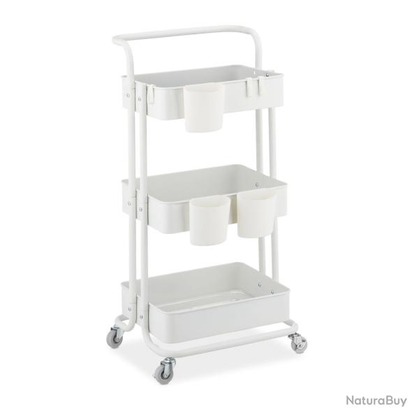 Desserte � roulettes pratique 3 niveaux d�coration cuisine rangement polyvalent 80 x 40 x 80 cm en