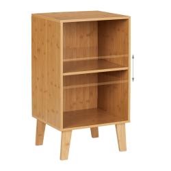 Biblioth&egrave;que basse polyvalente r&eacute;glable 80 x 30 x 80 cm en bambou naturel 13_0013851