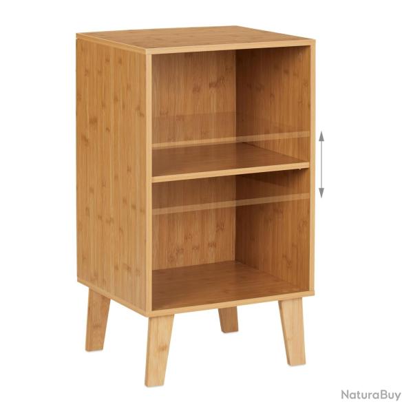 Biblioth�que basse polyvalente r�glable 80 x 30 x 80 cm en bambou naturel 13_0013851