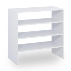 &Eacute;tag&egrave;re &agrave; chaussures empilable pratique 93 x 30 x 60 cm 2 niveaux pour 4 paires en MDF blanc 13_001
