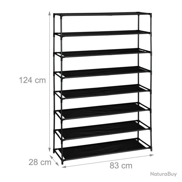 �tag�re � chaussures ouverte design pratique entr�e 158 x 83 x 28 cm acc�s facile en acier noir 13_