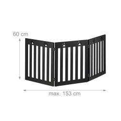 Barri&egrave;re de s&eacute;curit&eacute; pliable pour chien escalier porte 60 x 153 x 2 cm design joyeux en MDF blanc 1