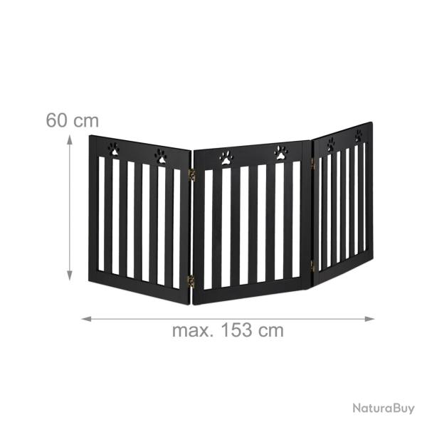 Barri�re de s�curit� pliable pour chien escalier porte 60 x 153 x 2 cm design joyeux en MDF blanc 1
