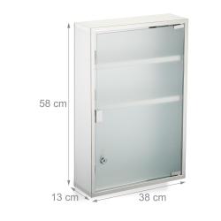 Armoire murale moderne rangement espace salle de bain 3 compartiments en acier inoxydable blanc 13_