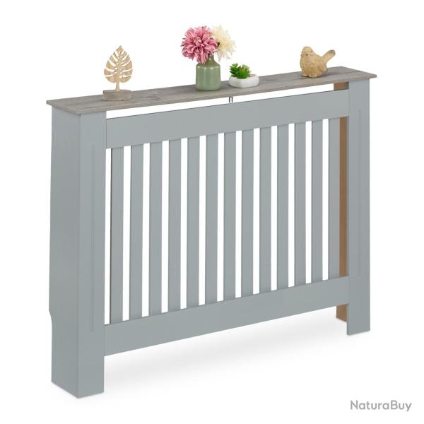 Cache-radiateur moderne avec tablette pratique 83 x 19 cm prot�ge enfants et animaux en MDF blanc 1