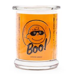 Bougie parfum&eacute;e design moderne ambiance cosy 11,5 x 9,5 cm dur&eacute;e combustion 50 heures en verre blan