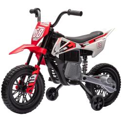 Moto &eacute;lectrique mini cross enfant 109,5 x 60 x 72,5 cm 2 moteurs stabilisateurs design moderne pour