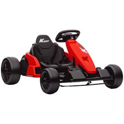 Kart &eacute;lectrique pour enfants 115 x 77 x 55.5 cm si&egrave;ge r&eacute;glable harnais 5 points design moderne ext&eacute;
