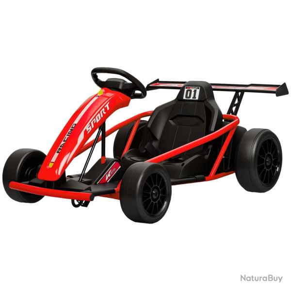 Kart �lectrique enfant conduite 119 x 77 x 54 cm vitesse r�glable assise ergonomique style design t