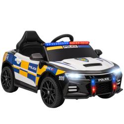 Voiture &eacute;lectrique enfant police 96 x 60 x 45 cm t&eacute;l&eacute;commande parentale suspension tendance d&eacute;corat