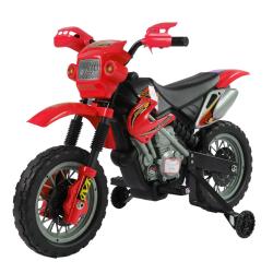 Moto &eacute;lectrique enfant 3 &agrave; 6 ans 102 x 58 x 66 cm roulettes amovibles phares led et klaxon design m