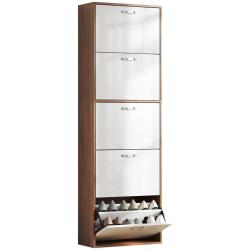 Armoire &agrave; chaussures entr&eacute;e 60 x 28 x 189 cm 5 portes abattantes s&eacute;paration r&eacute;glable moderne optimi