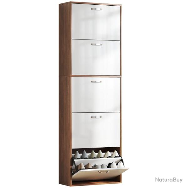 Armoire � chaussures entr�e 60 x 28 x 189 cm 5 portes abattantes s�paration r�glable moderne optimi