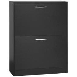Armoire &agrave; chaussures entr&eacute;e 60 x 24 x 80 cm 2 abattants s&eacute;paration r&eacute;glable id&eacute;al entr&eacute;e moderne &eacute;p