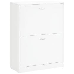 Armoire &agrave; chaussures entr&eacute;e 60 x 24 x 80 cm rangement optimis&eacute; portes abattantes moderne en panneau