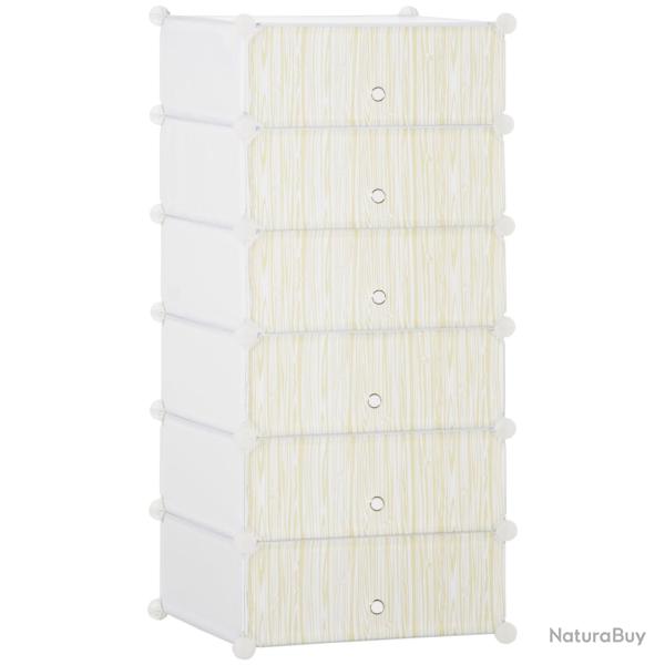 Armoire � chaussures modulable 6 cubes 49 x 36,5 x 108 cm capacit� 12 paires gain de place id�al de