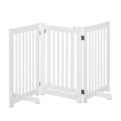 Barri&egrave;re de s&eacute;curit&eacute; pour chien int&eacute;rieur 155 x 35,5 x 76 cm porte verrouillable pliable moderne &eacute;p
