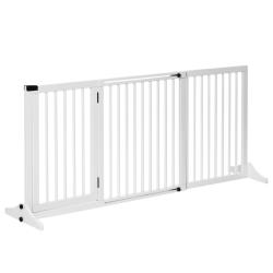 Barri&egrave;re de s&eacute;curit&eacute; autoportante r&eacute;glable 113-166 x 36 x 71 cm porte verrouillable scandinave en b