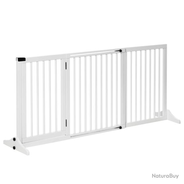 Barri�re de s�curit� autoportante r�glable 113-166 x 36 x 71 cm porte verrouillable scandinave en b