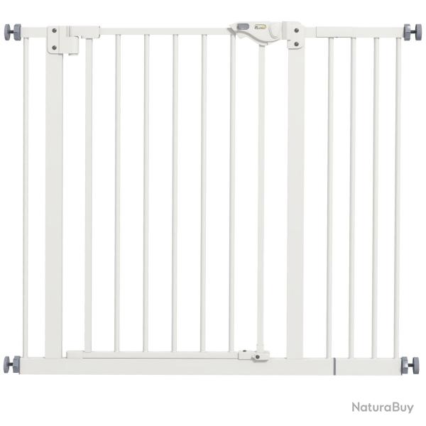 Barri�re de s�curit� pour animaux 74-94 x 77 cm largeur r�glable fermeture automatique design moder