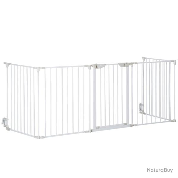 Barri�re de s�curit� modulable enclos chien 60 x 74.5 x 11 cm porte verrouillable pliable moderne �