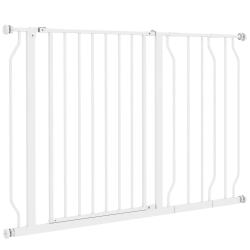 Barri&egrave;re de s&eacute;curit&eacute; pour animal r&eacute;glable 75-115 x 76 cm double verrouillage ouverture 2 sens style