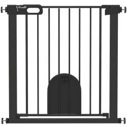 Barri&egrave;re de s&eacute;curit&eacute; pour animaux avec porte 76 x 82 cm fermeture automatique double verrouillage m