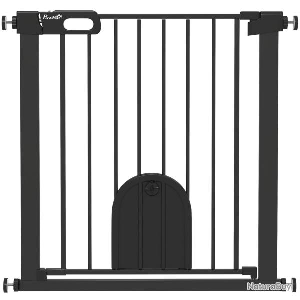 Barri�re de s�curit� pour animaux avec porte 76 x 82 cm fermeture automatique double verrouillage m