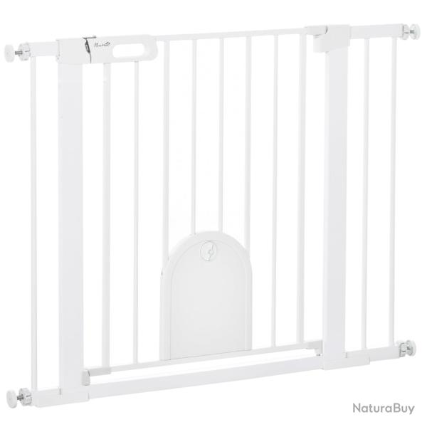 Barri�re de s�curit� animaux porte fermeture automatique verrou double 76 x 103 x 3 cm pratique mod