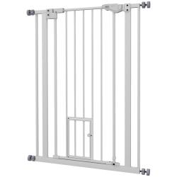 Barri&egrave;re de s&eacute;curit&eacute; pour animaux 74-80 x 104,1 cm fermeture automatique double verrouillage design