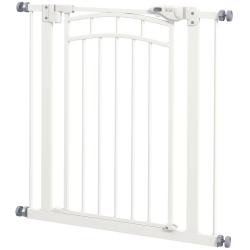 Barri&egrave;re de s&eacute;curit&eacute; pour chien extensible escalier 74-80 x 76 cm double verrouillage &agrave; une main mo