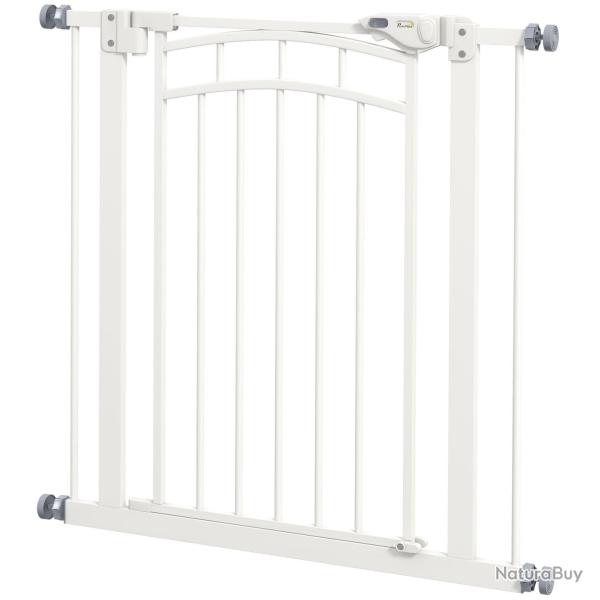 Barri�re de s�curit� pour chien extensible escalier 74-80 x 76 cm double verrouillage � une main mo