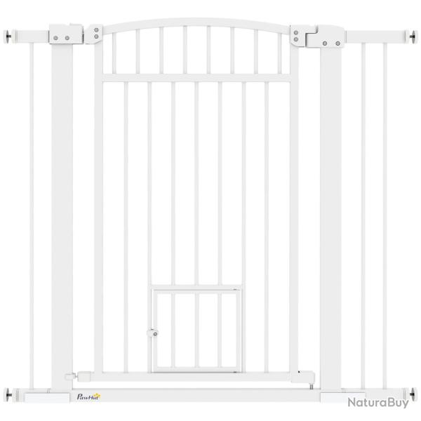 Barri�re de s�curit� pour chien porte int�gr�e 76-104 x 5 x 95 cm double verrouillage design �pur�