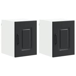 Lot de 2 armoires de cuisine modernes fonctionnelles murales 30 x 31 x 40 cm en bois noir 02_0053536