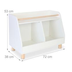 &Eacute;tag&egrave;re de rangement pour jouets enfant 80 x 30 x 70 cm design moderne stable autonomie en bois bla