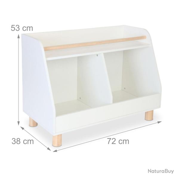 �tag�re de rangement pour jouets enfant 80 x 30 x 70 cm design moderne stable autonomie en bois bla
