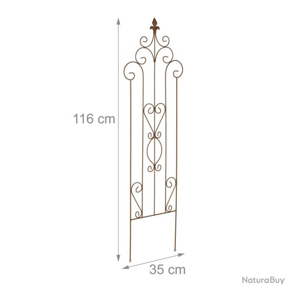 Tuteur � plantes d�coratif mural 116 x 35 cm facile � planter en acier marron 13_0016793